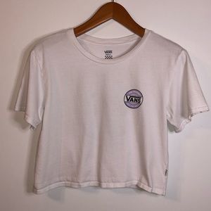 Vans Crop White and Purple Tee size Small